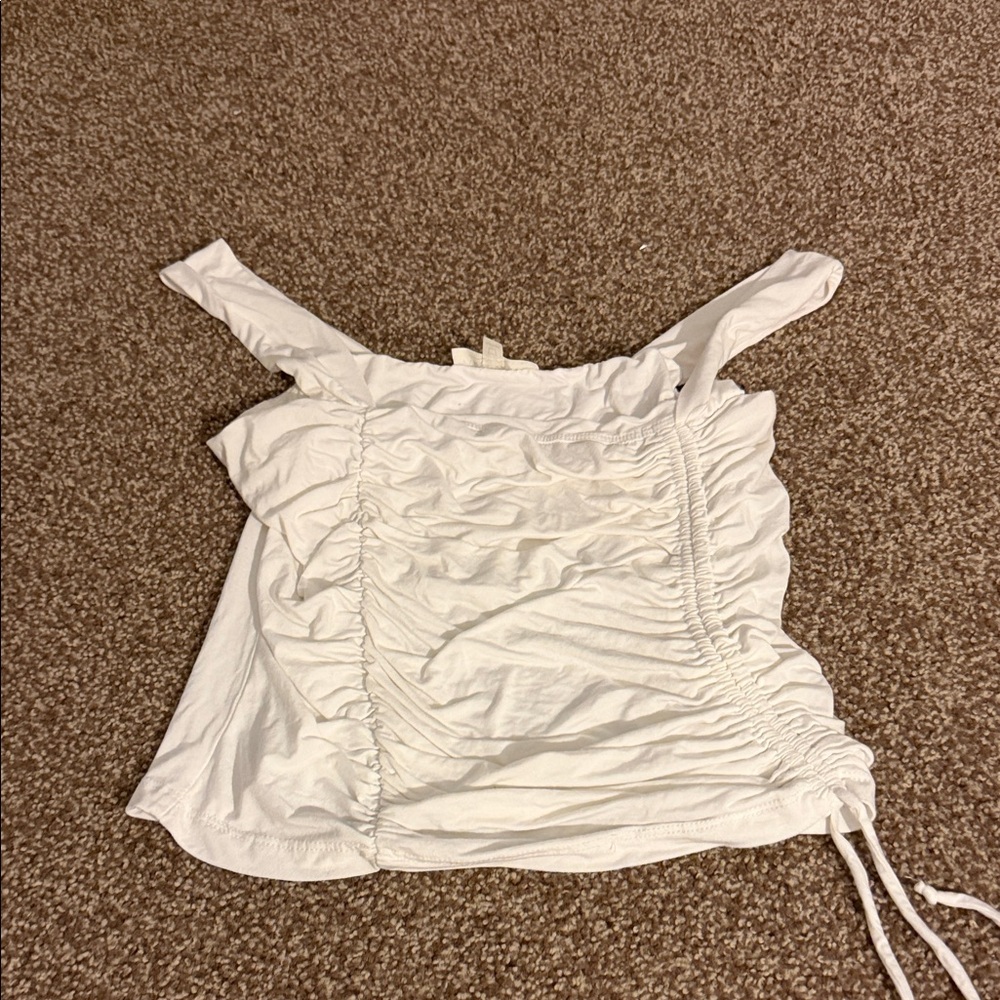 Final Touch White Ruched Camisole